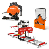 3-Point PTO Stump Grinder & 22" Portable Sawmill & Forestry Log Skidding Winch Combo,SG24 & SM22 &FW8800