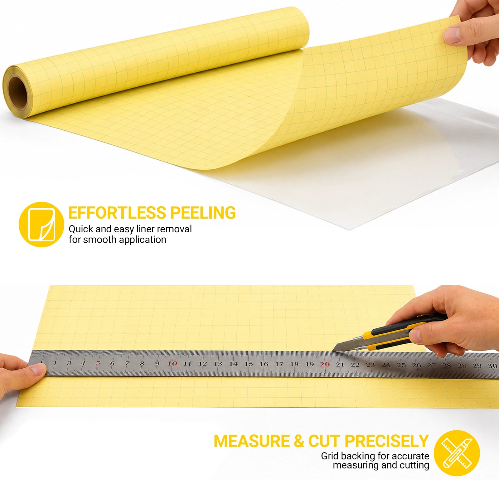 36" x 164 ft PVC Matte Cold Laminating Film, Yellow Release Paper, for SKU: 501014, 501015, 501016, 501017, 501018, 501019, 501020, 501021, 501022