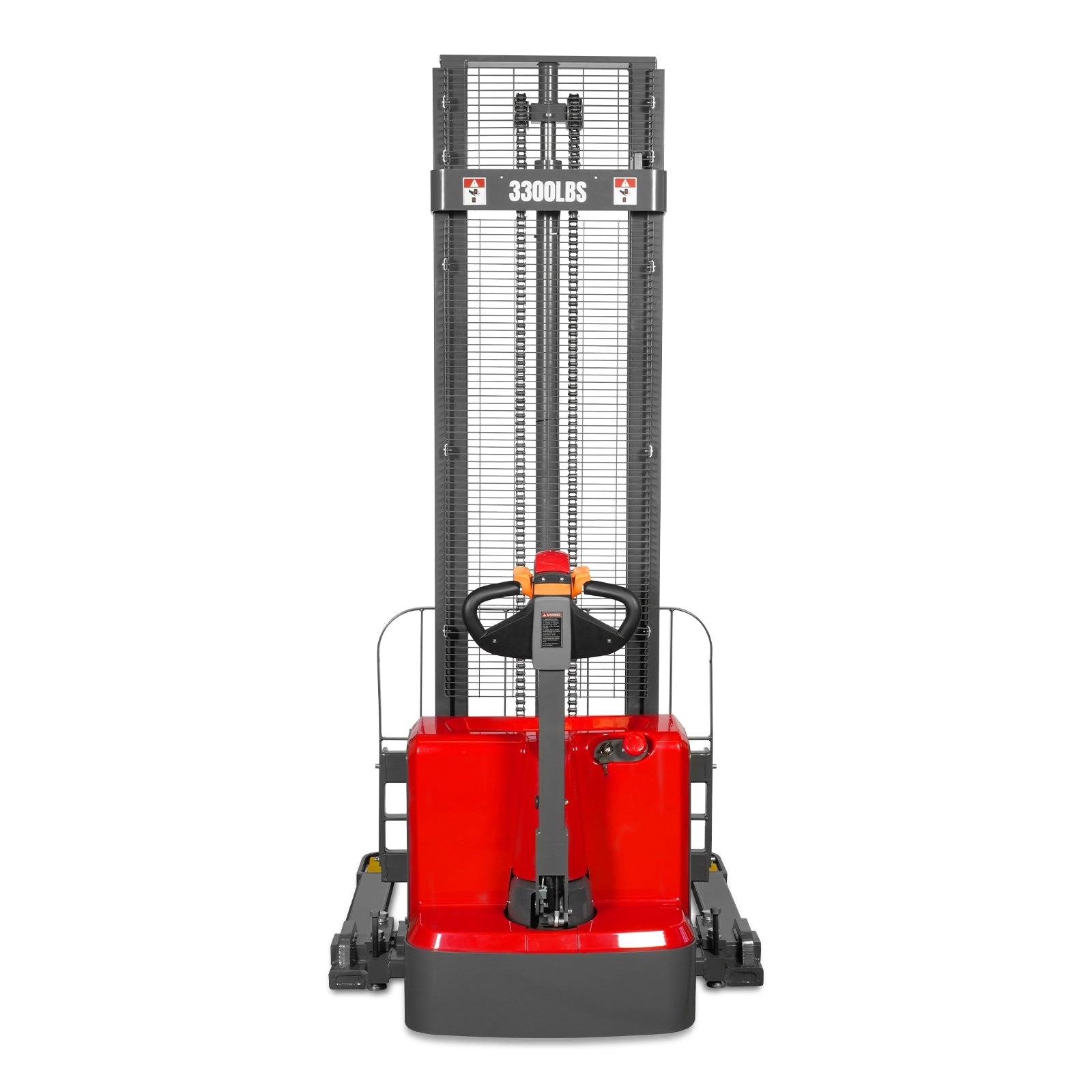 3300lbs Electric Straddle Stacker, 138" Lift, Adjustable Legs & Forks, F33-138SLA