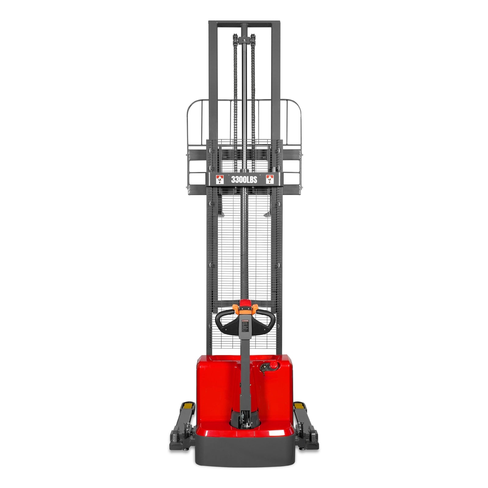 3300lbs Electric Straddle Stacker, 138" Lift, Adjustable Legs & Forks, F33-138SLA