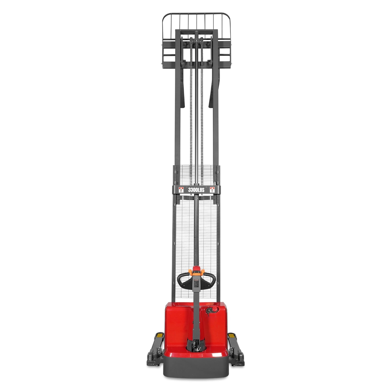 3300lbs Electric Straddle Stacker, 138" Lift, Adjustable Legs & Forks, F33-138SLA