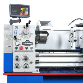 Industrial Metal Lathe Machine with DRO 14' x 40'' High Precision 84-1850 RPM  Variable Speed Metal Working Machine 2HP Small Lathe with Stand