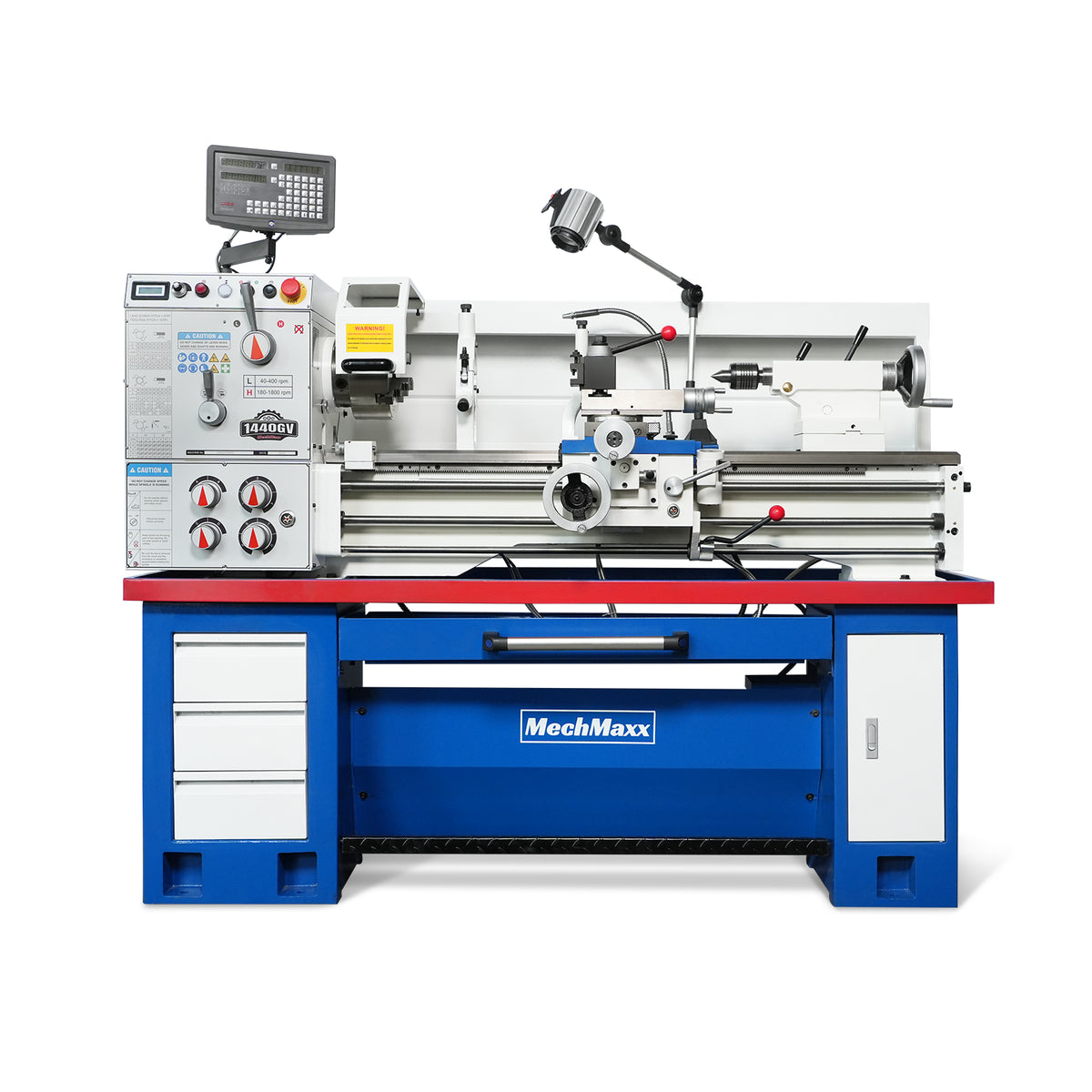 14" x 40" Industrial Metal Lathe Machine with Variable Speed DRO Gunsmith Gearhead Precision Turning Drilling Belt Drive 1440GV