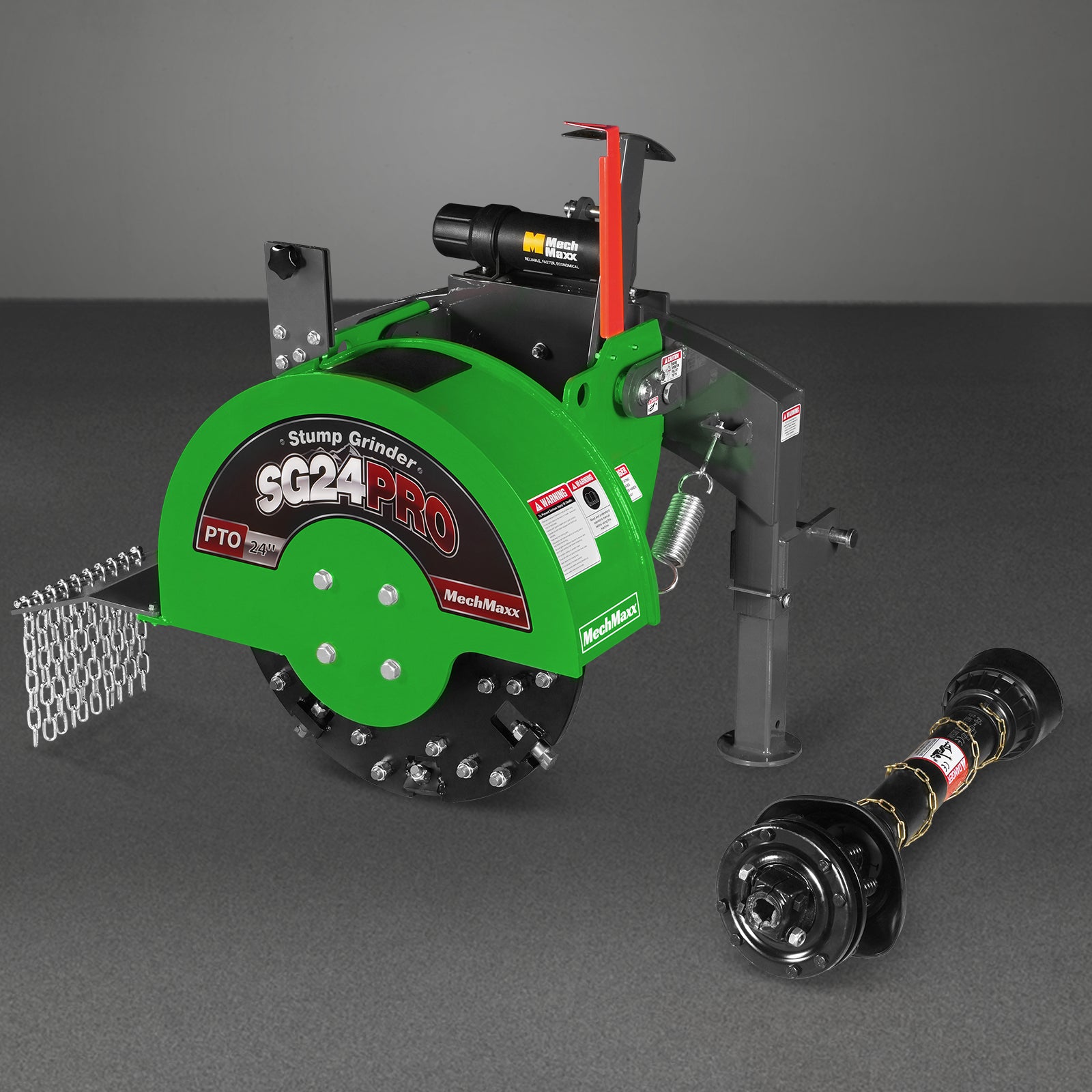 3-Point PTO Stump Grinder with 34 Carbide Teeth (PTO Shaft Included with Slip Clutch), for 15-45HP Tractor, SG24PRO