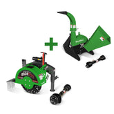 3-Point PTO Stump Grinder & Wood Chipper Bundle; SG24PRO; BX42S; Green