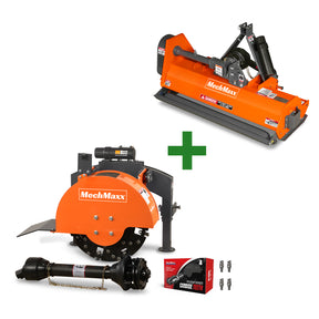 3-Point PTO Stump Grinder & 48'' PTO Flail Mower Combo,SG24&EFS48