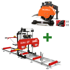3-Point PTO Stump Grinder & 22" Portable Sawmill Combo，SG24&SM22