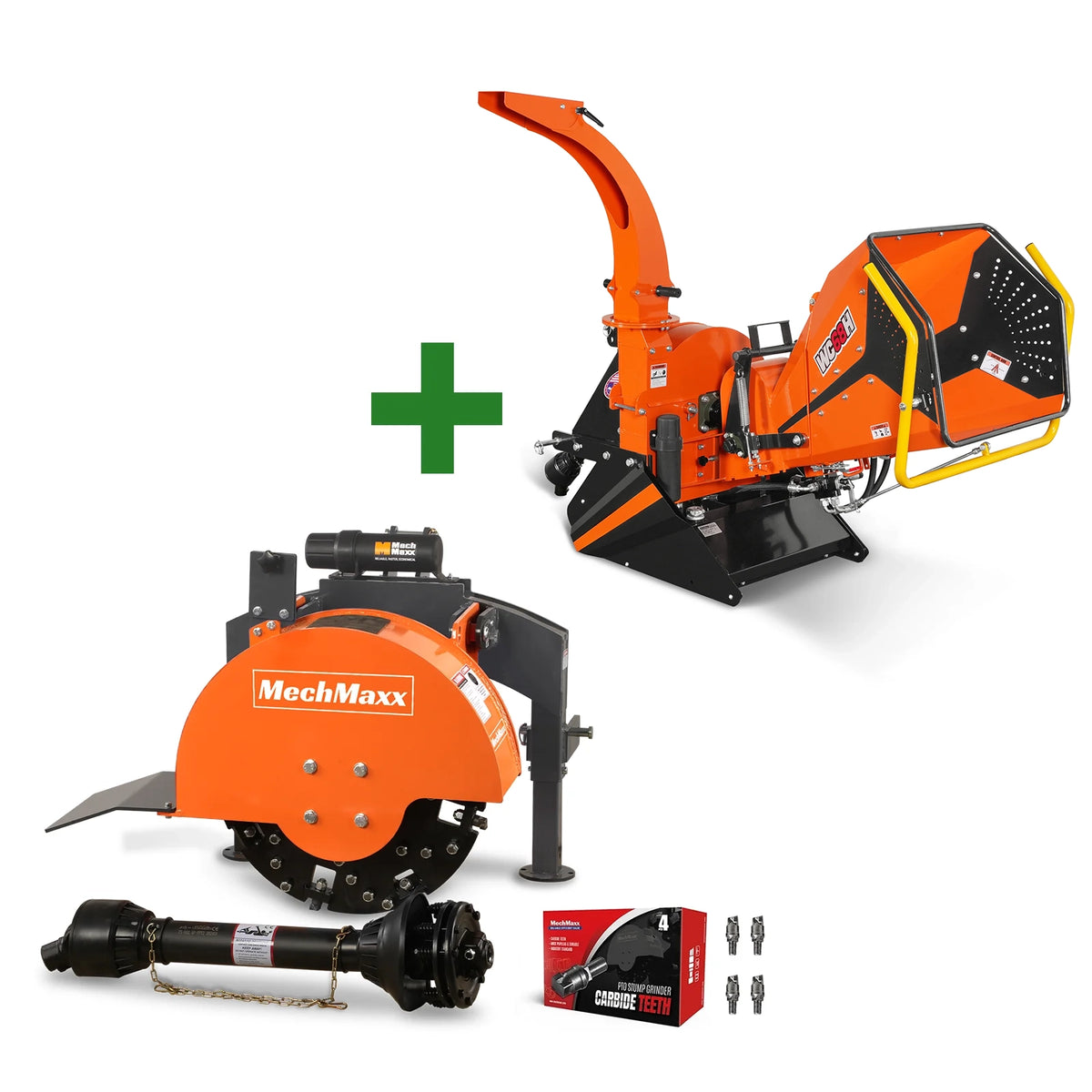 3-Point PTO Stump Grinder & 6", 3 Point Hydraulic PTO Wood Chipper Combo，SG24 & WC68H
