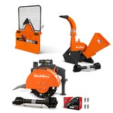 3-Point PTO Stump Grinder & 4" PTO Wood Chipper & Forestry Log Skidding Winch Combo,SG24 & BX42S &FW8800