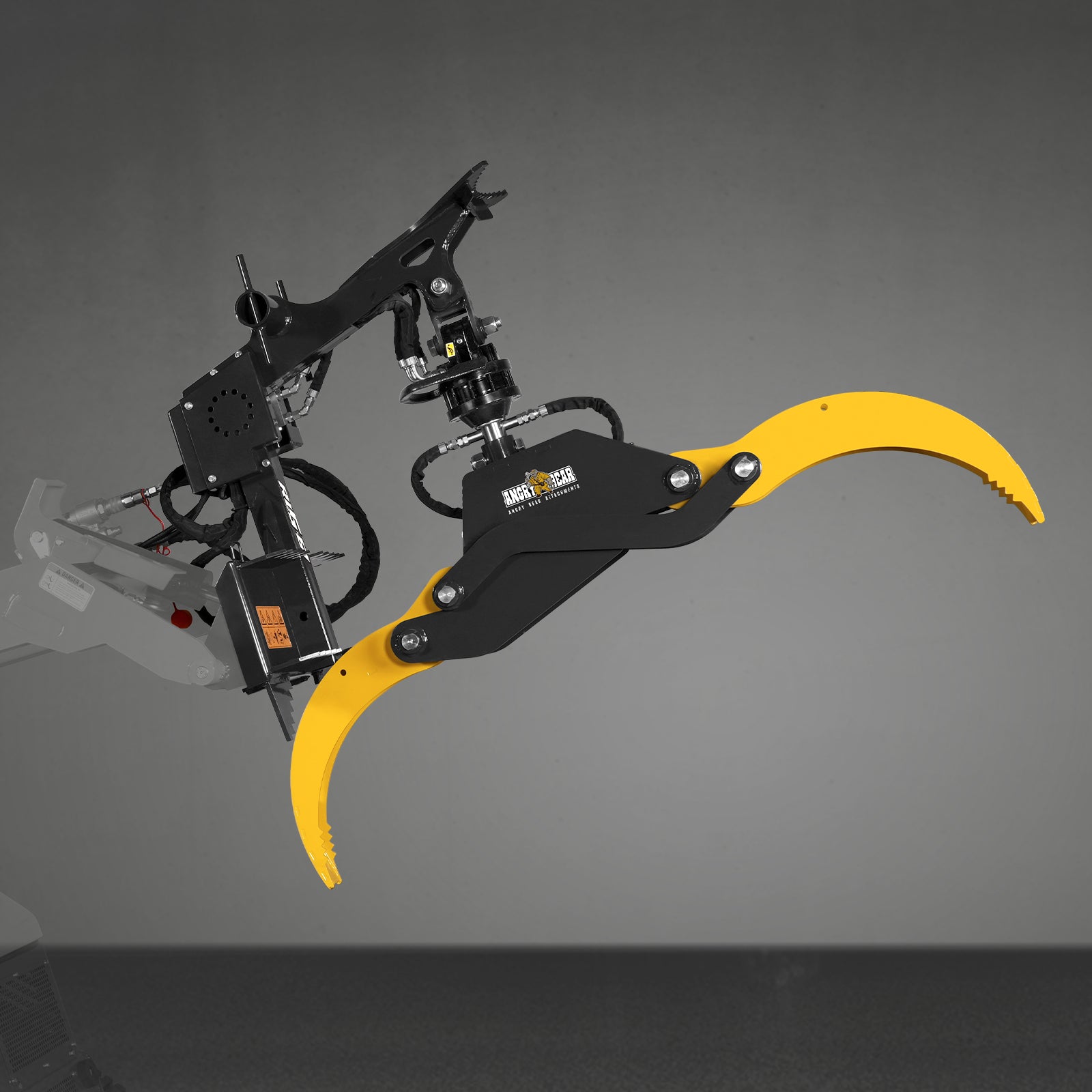 59" Multi-purpose Hydraulic Rotating Log Grapple For Mini Skid Steer, 1500lbs Lift Capacity, 360° Rotational Ability