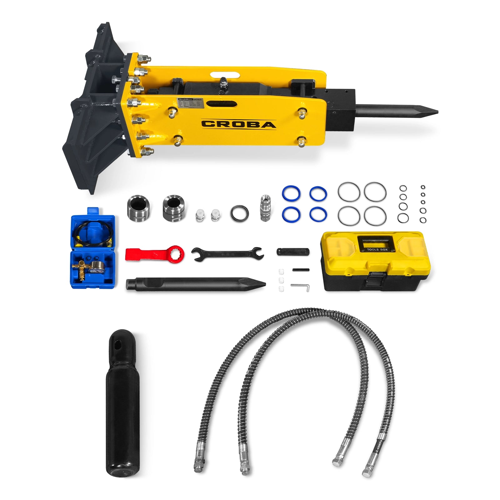 300ft-lbs  Hydraulic Mini Skid Steer Concrete Breaker Hammer Attachment