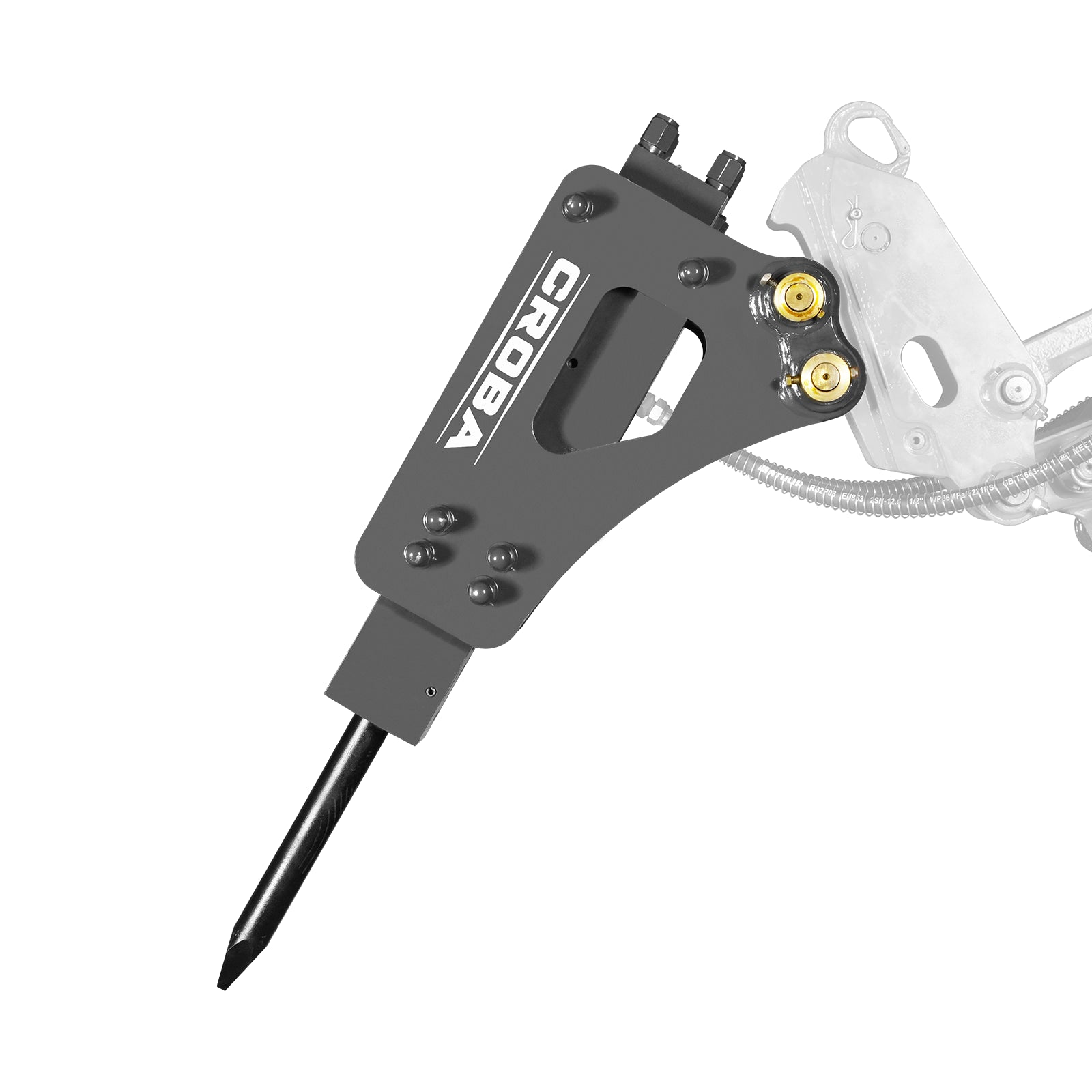 Hydraulic Breaker Hammer for Mini Compact Excavator MEC17, MEC17PRO, 360 J Impact Energy, 700-1200 Bpm (SKU: 150533; 150534）