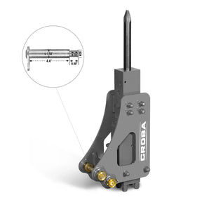 Hydraulic Breaker Hammer for Mini Compact Excavator MEC17, MEC17PRO, 360 J Impact Energy, 700-1200 Bpm (SKU: 150533; 150534）