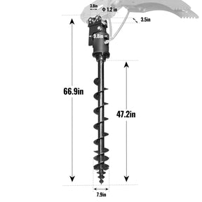 Three-Rod Auger for Mini Compact Excavator MEC17, MEC17PRO (SKU: 150533; 150534）