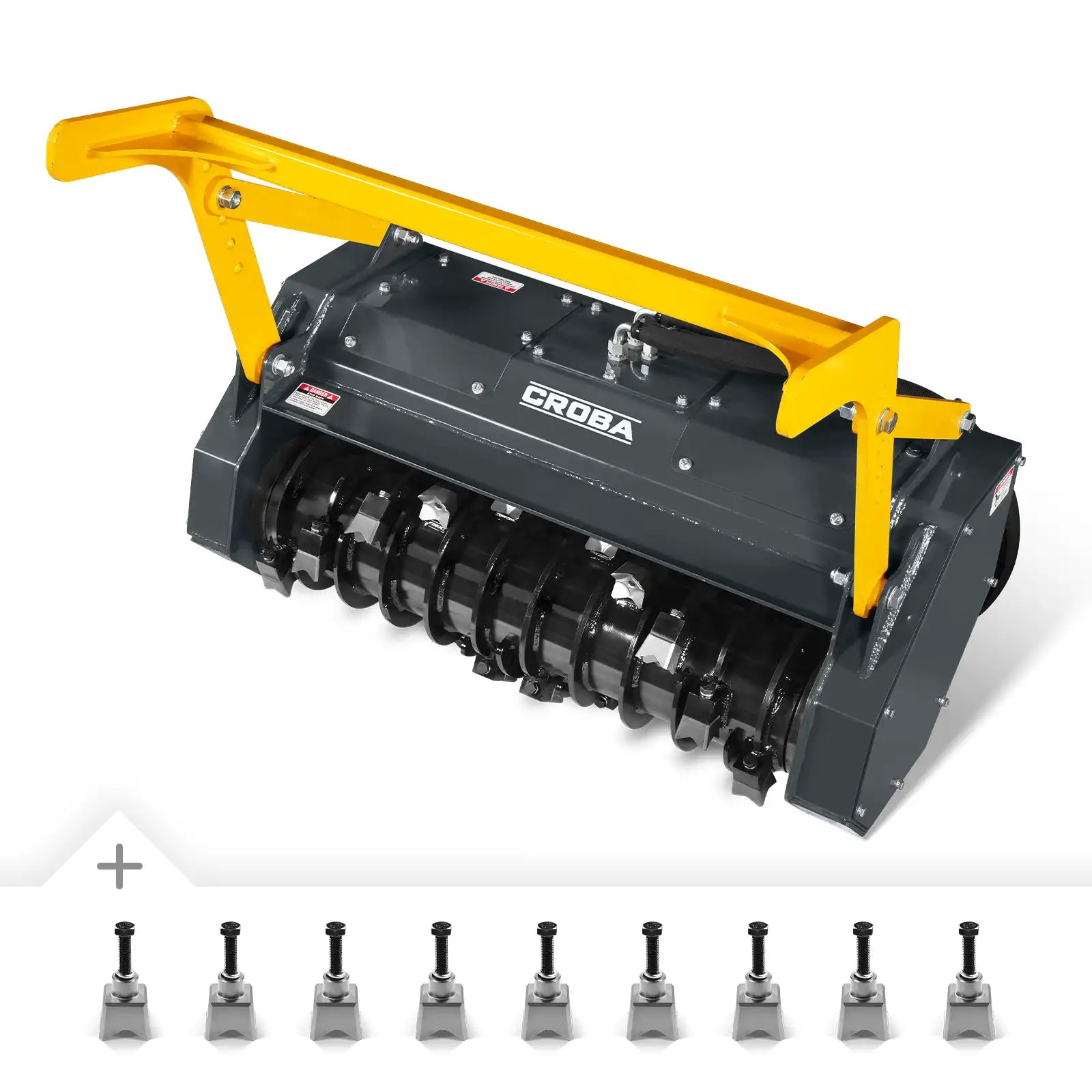 37"Mini Skid Steer Drum Forestry Mulcher Attachment, Hydraulic Flow Range 11 To 16 GPM,MCH37