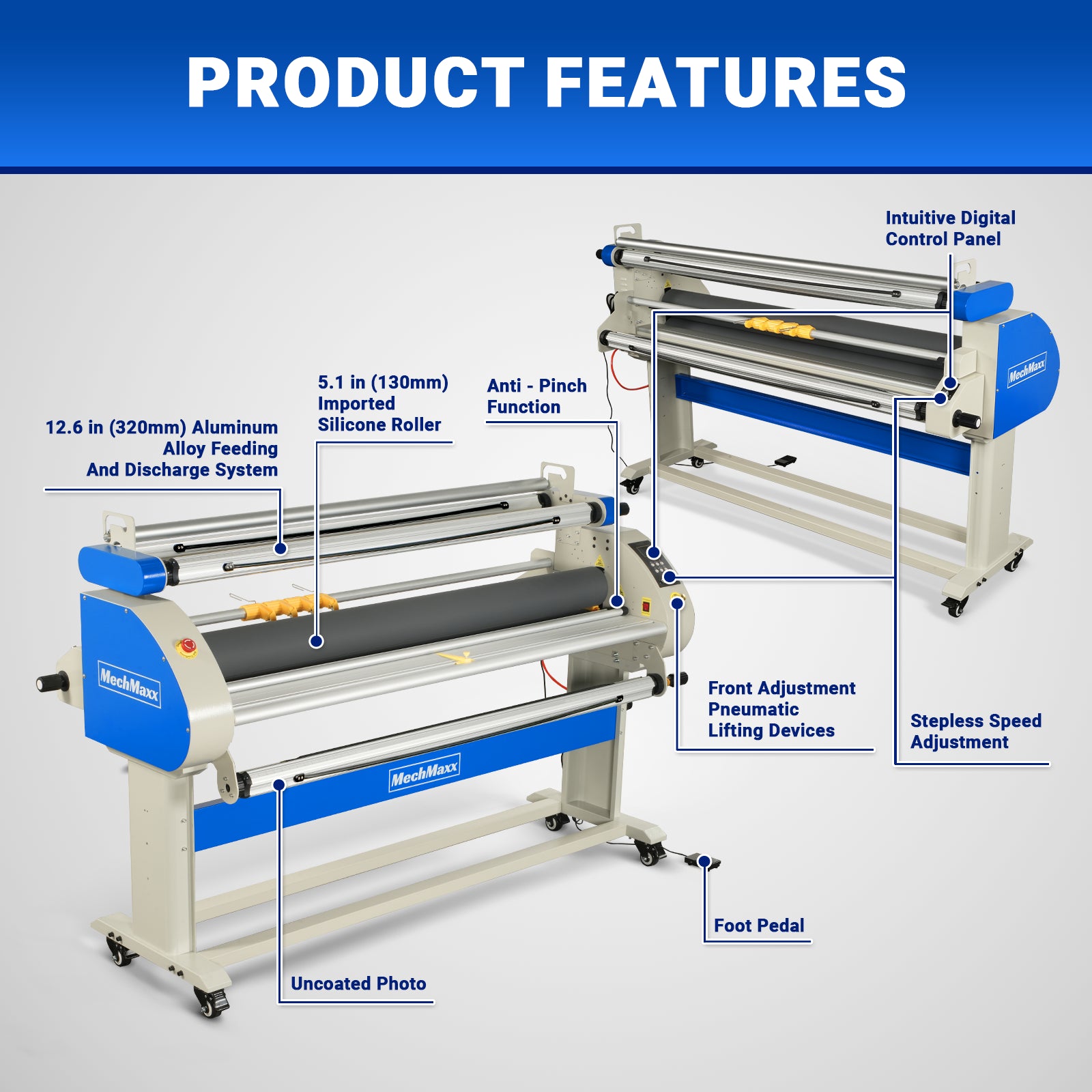 67" Wide Format Full Auto Cold & Heat Assisted Laminator Machine with 4 Trimmers, Max Speed 52.5 ft/min, 63" Max Laminating Width, 1.1" Max Thickness, Infrared Heating, Digital Control for Vinyl Graphics, Inkjet Prints, Posters-1700-A3