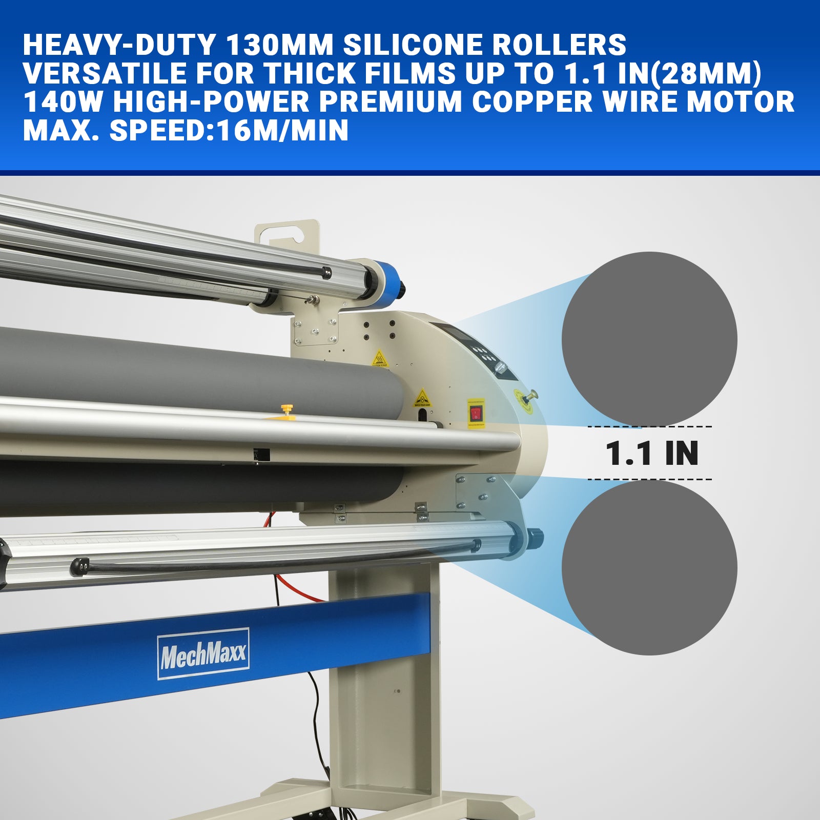 67" Wide Format Full Auto Cold & Heat Assisted Laminator Machine with 4 Trimmers, Max Speed 52.5 ft/min, 63" Max Laminating Width, 1.1" Max Thickness, Infrared Heating, Digital Control for Vinyl Graphics, Inkjet Prints, Posters-1700-A3