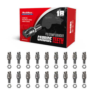 ( 1 Pack / 18 Pcs ) Teeth and Nut for Stump Grinder SG24; SG61; SG30PRO, 1 Pack 18 teeth (SKU: 150151;150151G;150501;150181)