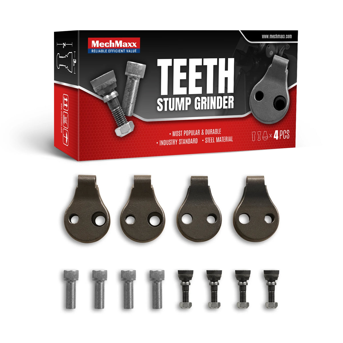 ( 1 Pack / 4 Pcs ) Teeth for Stump Grinder SGR1500 and SG380  (SKU: 130200; 130300; 130400）