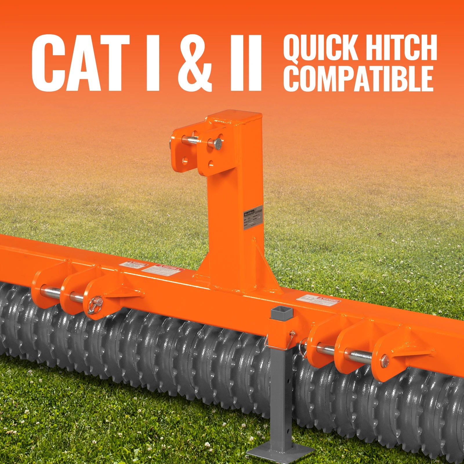 60" Cultipacker with 26 Ductile Iron Wheels,  Scraper Bar Included,  Category 1 and 2,  3 Point Hitch Tractor Attachment,  TCP1060