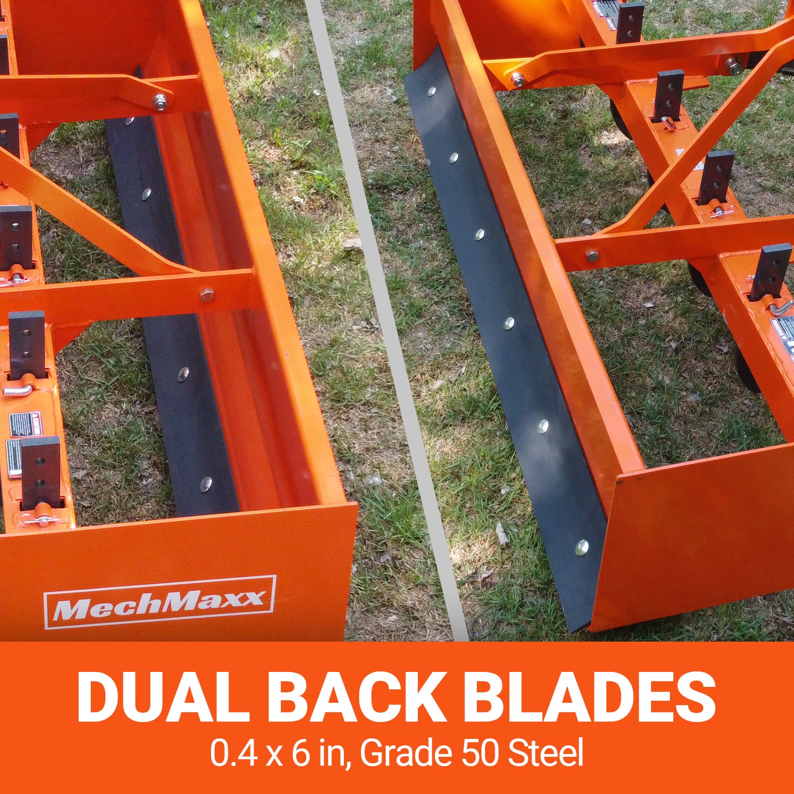 72" Box Blade Scraper with 6 Shanks 3 Point Hitch Tractor Attachment,  BB72