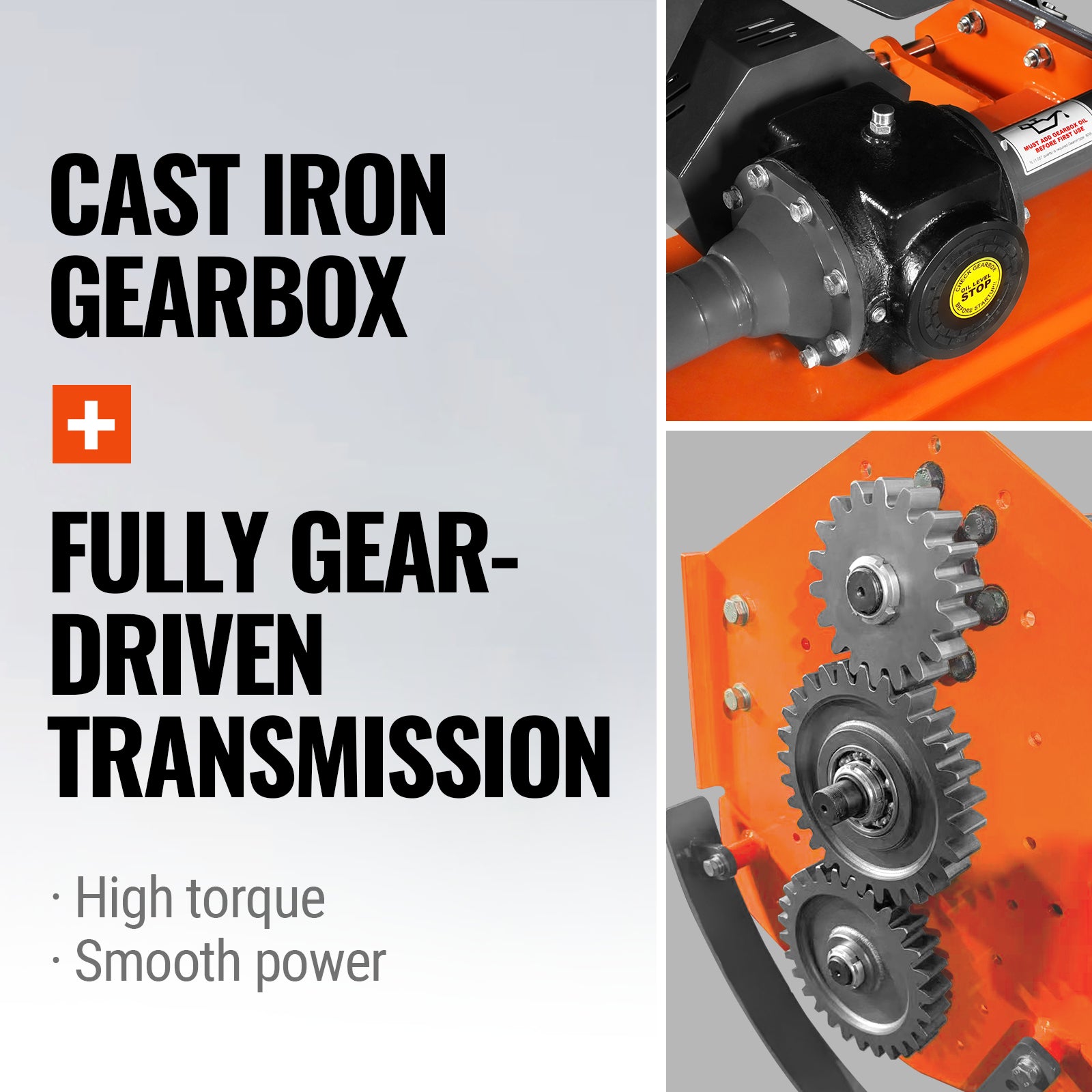 72 in Rotary Tiller, 3 Point Hitch Cat.1 & 2, Gear Drive, PTO Shaft Included with Slip Clutch, 35–70 HP, MRT72