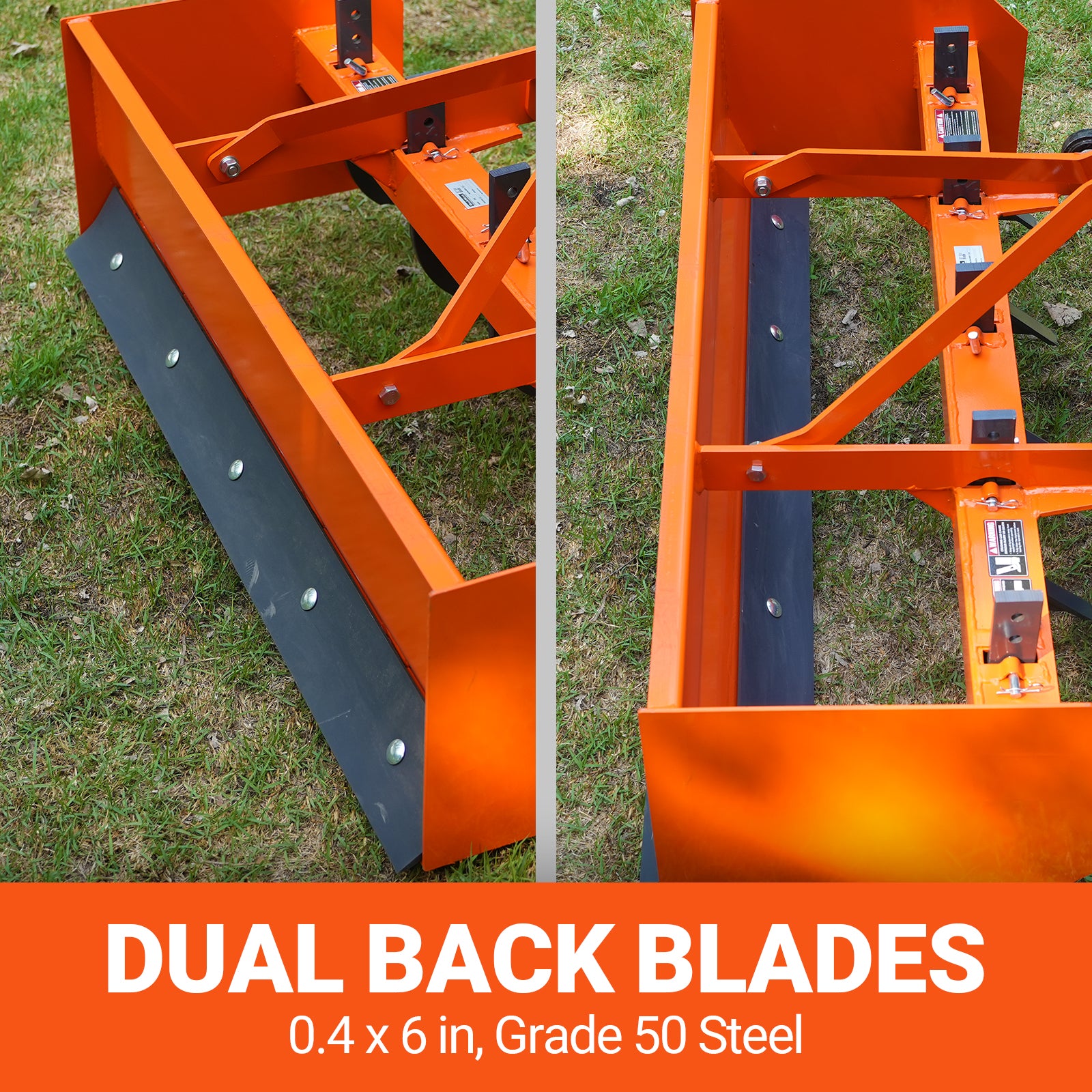 60" Box Blade Scraper with 5 Shanks 3 Point Hitch Tractor Attachment,  BB60