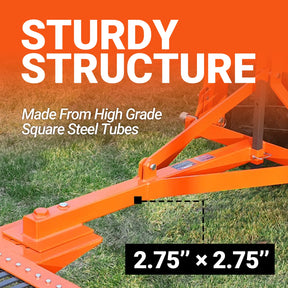 84" Landscape Rake with 42 Tines 3 Point Hitch Tractor Attachment,  LR84