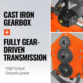 90 in Heavy Duty Rotary Tiller, 3 Point Hitch Cat.2, Gear Drive, PTO Shaft Included with Slip Clutch, 50–90 HP, HRT90