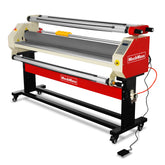 65" Wide Format Full-Auto Cold & Heat Assisted Pneumatic Laminator Machine with 4 Trimmers, Max Speed 40ft/min, 63" Max Width, Infrared Heating, Digital Control Pneumatic Roller Lifting (Requires Air Compressor, Not Included) 1700-B2RED