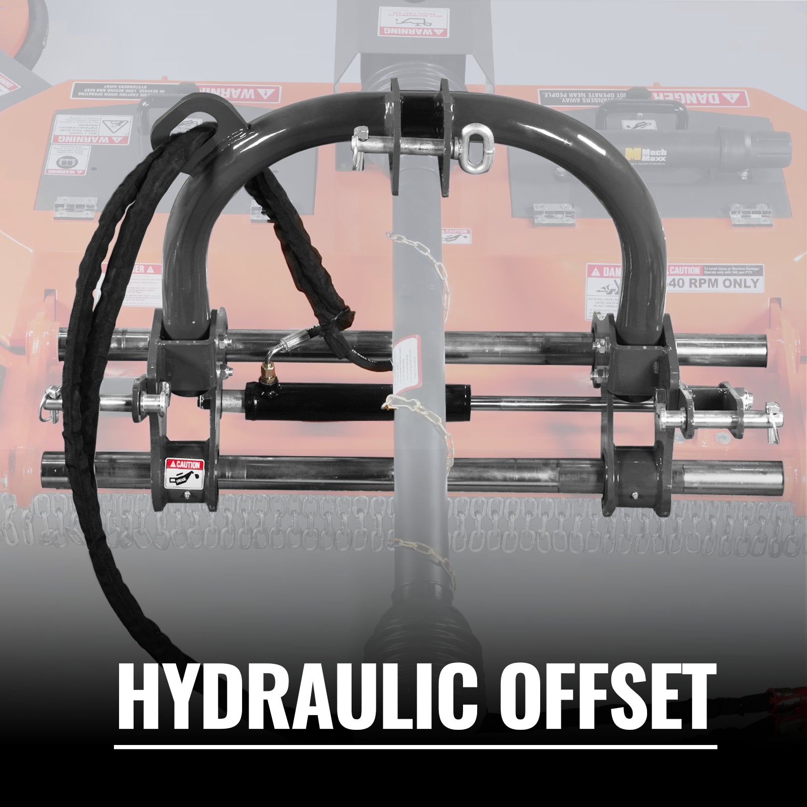 60 in Orchard Finish Mower, 3 Point Hitch Cat.1, Hydraulic Offset, PTO Shaft Included with Shear Bolt, 20–45 HP, FMS60