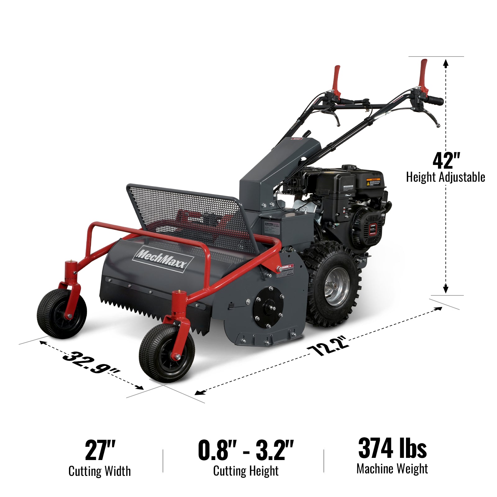 27" Walk Behind Flail Mower, 10HP 302cc, Self-Propelled, Wheeled, Electric Start, SFM27W