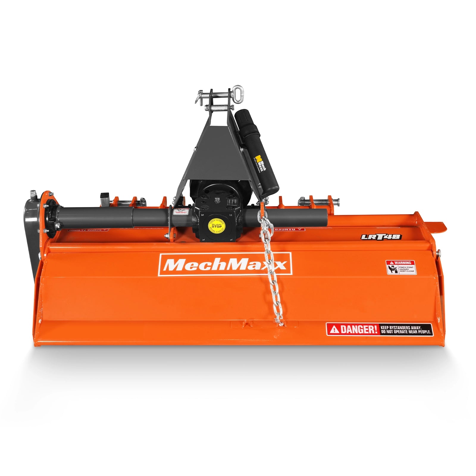 48in Rotary Tiller, 3 Point Hitch Cat.1, Chain Drive, PTO Shaft Included with Shear Bolt, 18–35 HP, LRT48