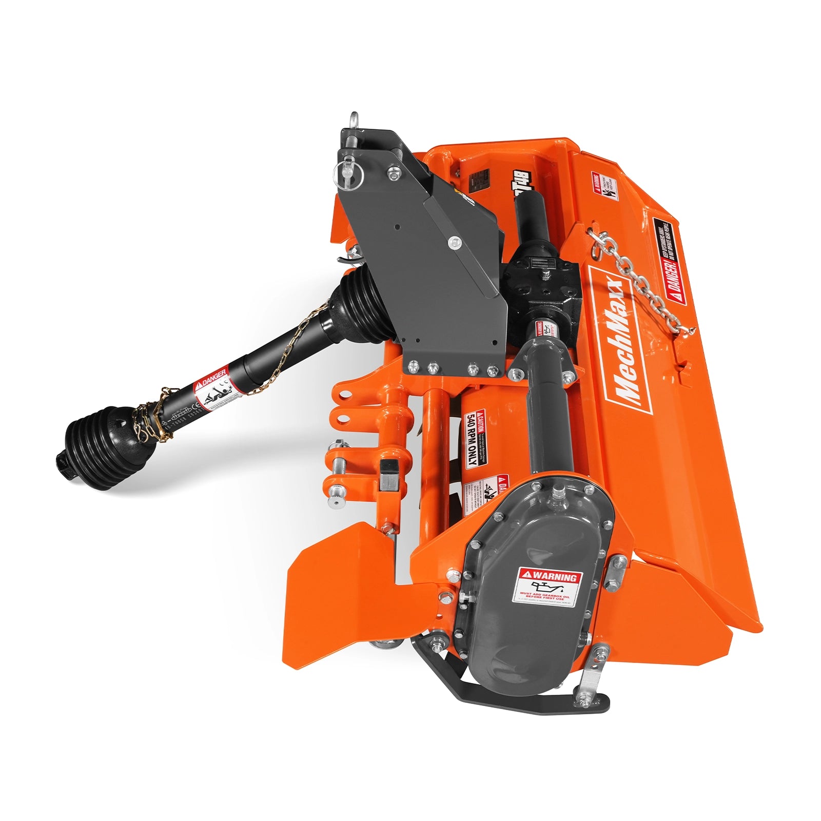 48in Rotary Tiller, 3 Point Hitch Cat.1, Chain Drive, PTO Shaft Included with Shear Bolt, 18–35 HP, LRT48