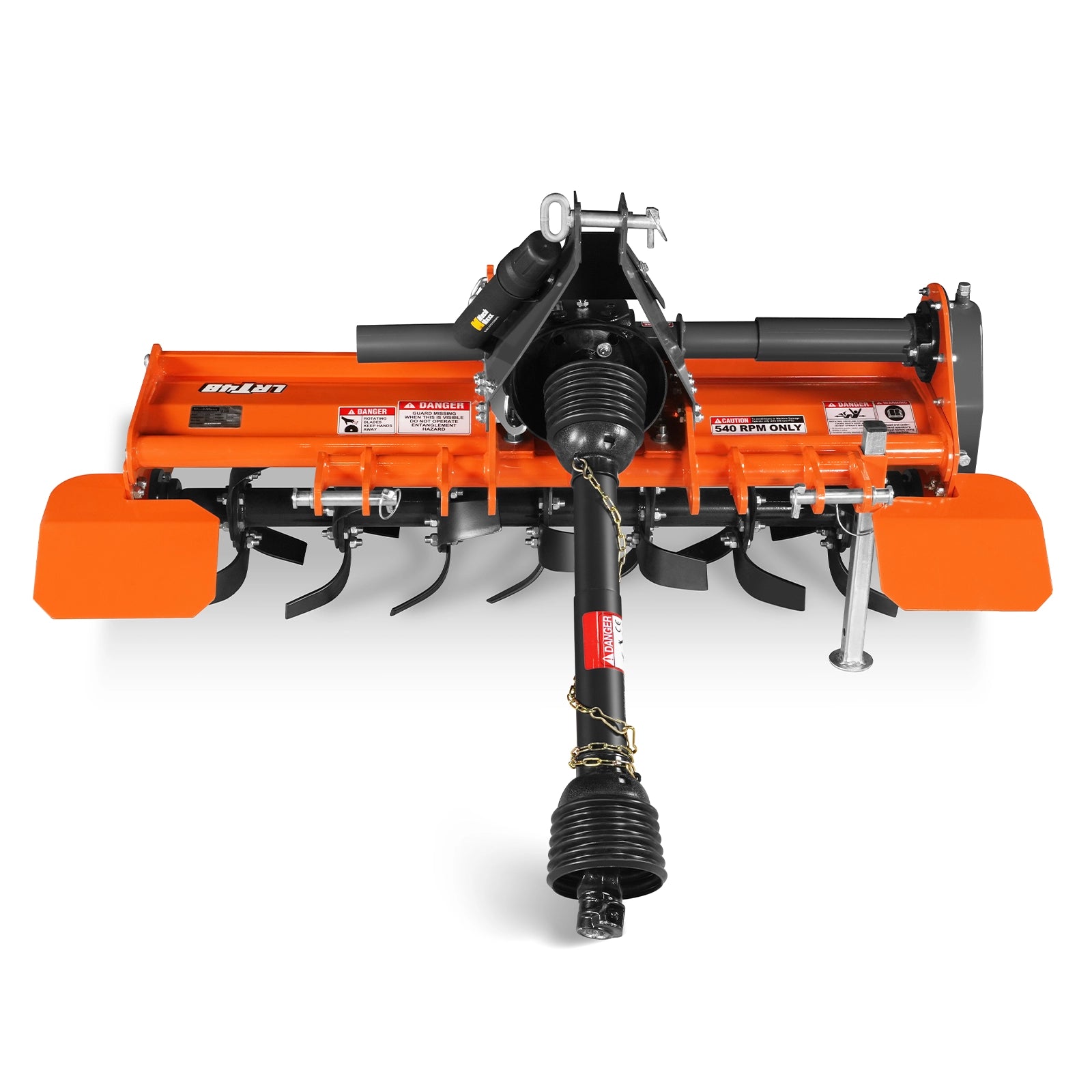 48in Rotary Tiller, 3 Point Hitch Cat.1, Chain Drive, PTO Shaft Included with Shear Bolt, 18–35 HP, LRT48