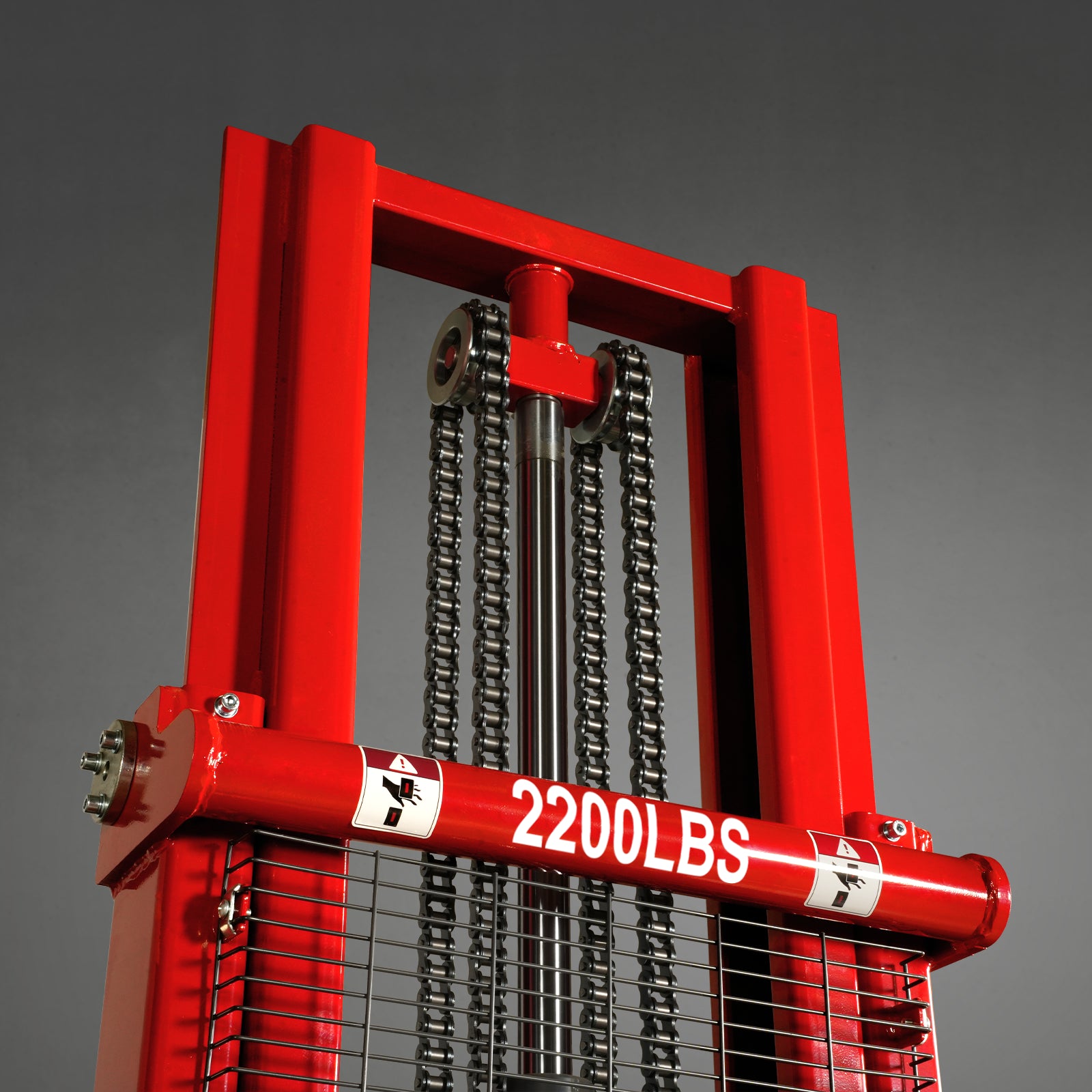 Semi-Electric Straddle Stacker 118'' Lift 2200lbs Capacity with Adj. Legs and Forks, S22-118S