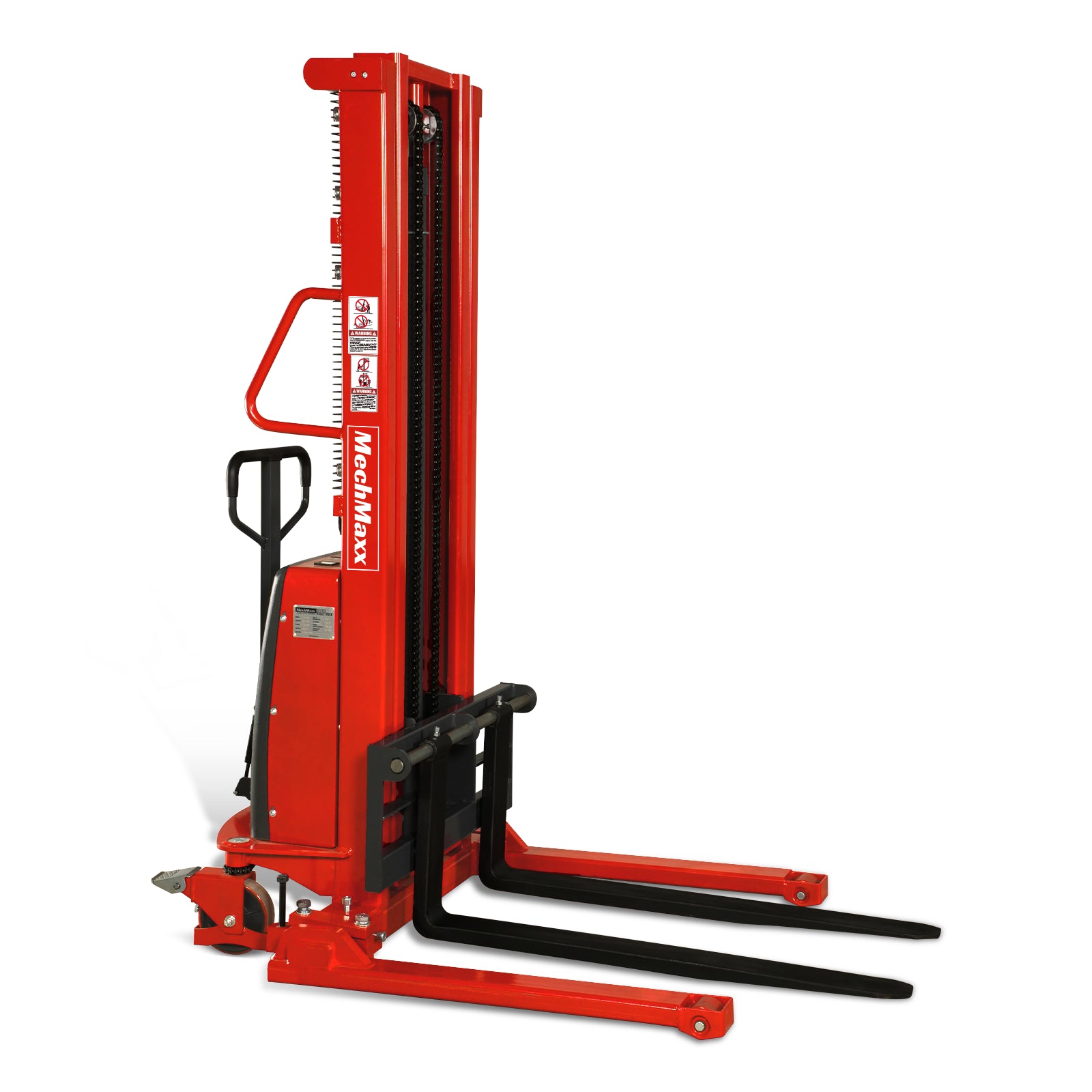 Semi-Electric Straddle Stacker 118'' Lift 2200lbs Capacity with Adj. Legs and Forks, S22-118S