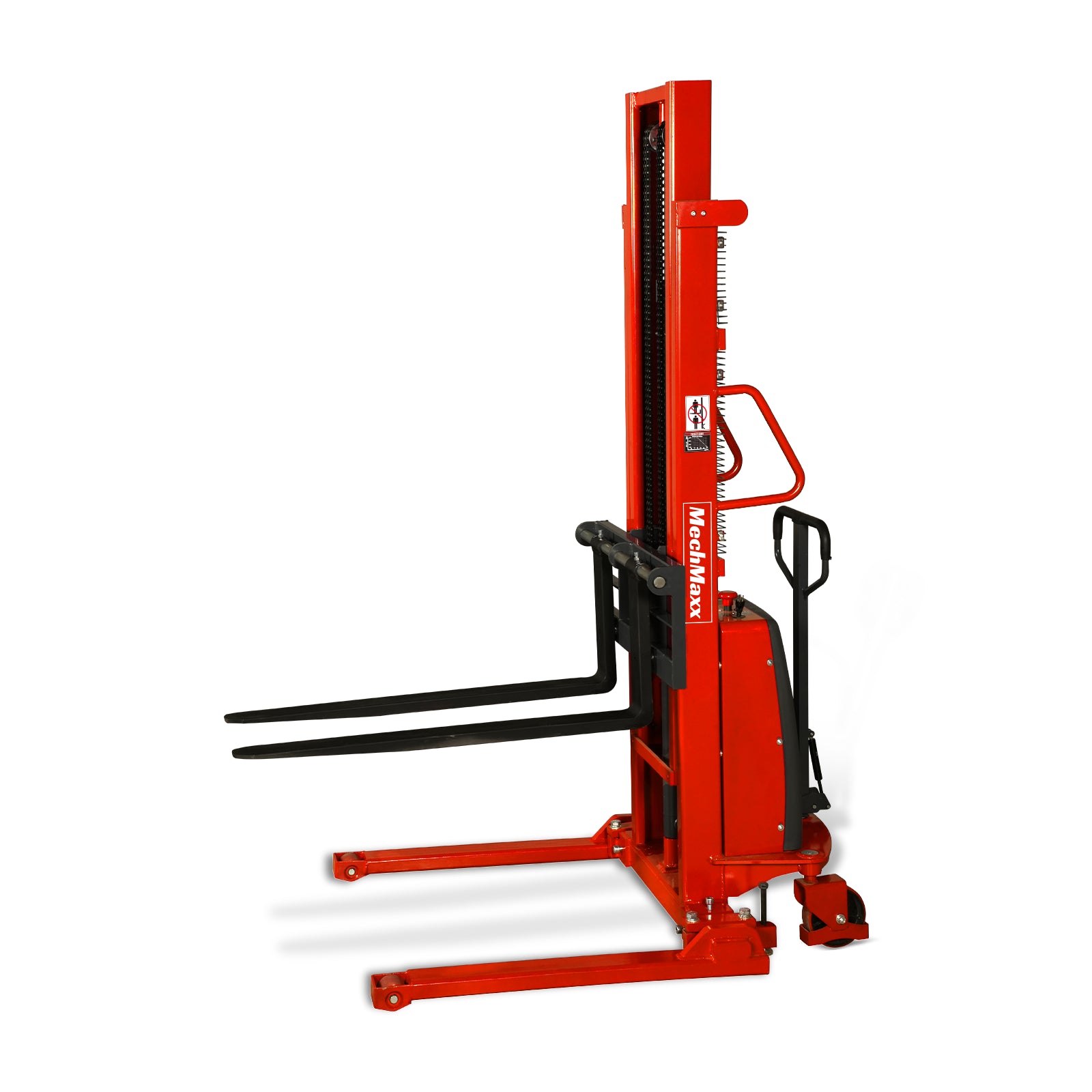 Semi-Electric Straddle Stacker 118'' Lift 2200lbs Capacity with Adj. Legs and Forks, S22-118S