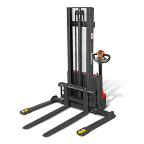 Full Electric Straddle Stacker 118'' Lift 3300lbs Capacity with Adj. Legs and Forks, F33-118S