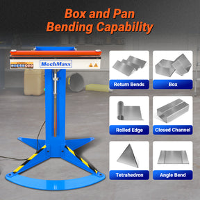 24'' Industrial Magnetic Pan and BOX Heavy Duty Sheet Metal Brake 20 Gauge Capacity Shear Press Brake, MSMB650E