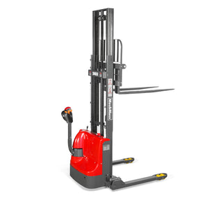 2640lbs Electric Straddle Stacker, 118" Lift, Adjustable Legs & Forks, F26-118SLA