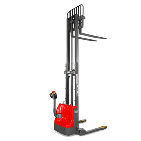 2640lbs Electric Straddle Stacker, 118" Lift, Adjustable Legs & Forks, F26-118SLA
