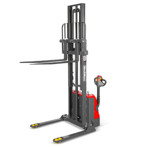 2640lbs Electric Straddle Stacker, 118" Lift, Adjustable Legs & Forks, F26-118SLA