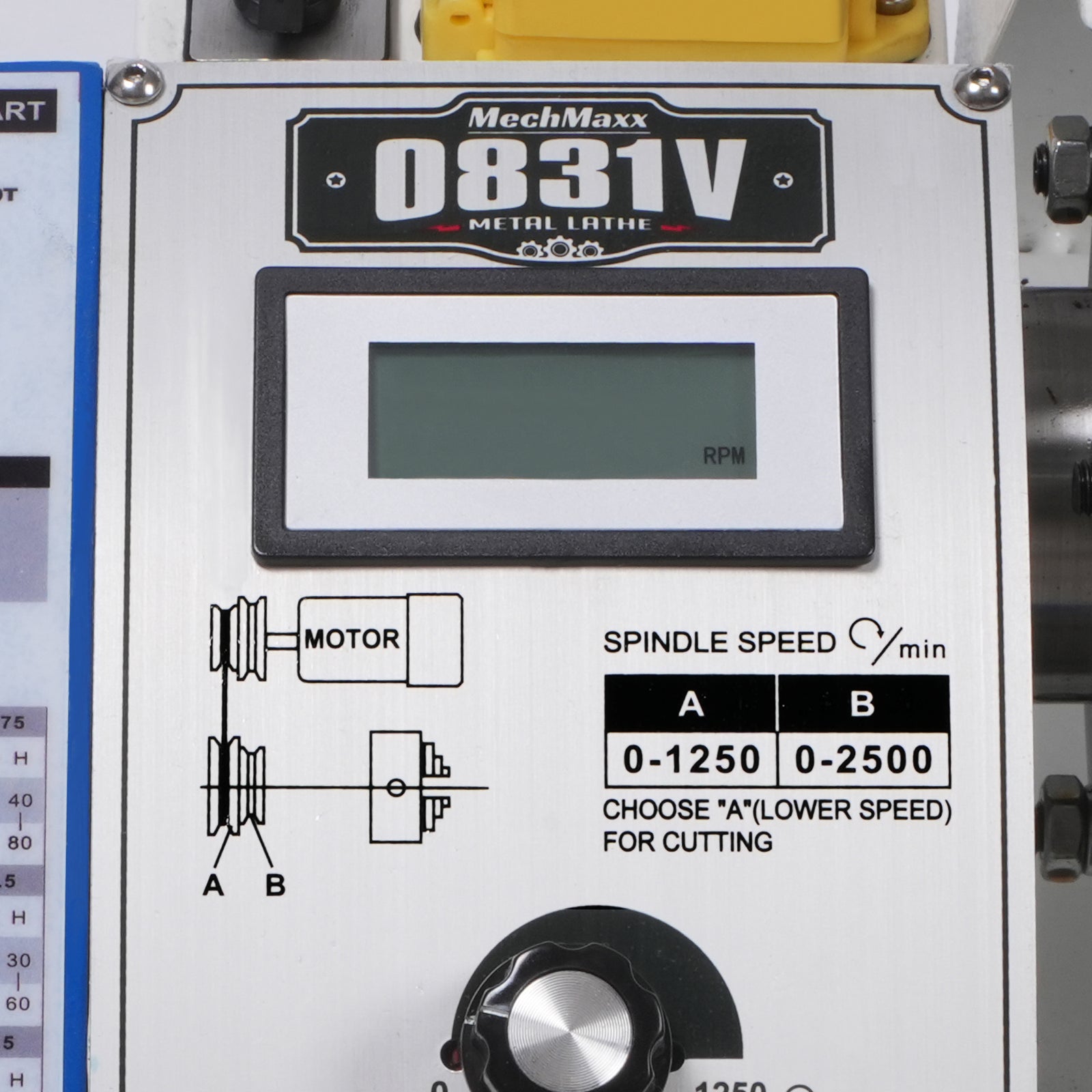 1.5'' Spindle Bore Metal Lathe Machine 8'' x 16'' High Precision Brushless Motor Mini 1.5HP Benchtop 0-2500 RPM Variable Speed Metal Working Machine 1.5‘’ Spindle Bore Small Lathe with Stand 0831V