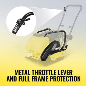 5.8 HP Vibratory Plate Compactor with Wheel Kit, 3150 lb Centrifugal Force for Soil, Gravel, Asphalt and Paver Base, PC80Z