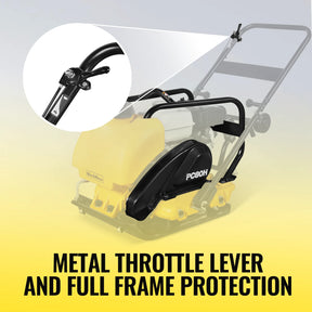 Honda GX160 Vibratory Plate Compactor with Wheel Kit, 3150 lb Centrifugal Force for Soil, Gravel, Asphalt and Paver Base, PC80H