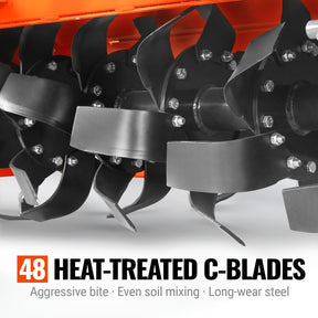 72 in Rotary Tiller, 3 Point Hitch Cat.1 & 2, Gear Drive, PTO Shaft Included with Slip Clutch, 35–70 HP, MRT72