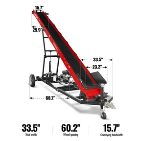 Firewood Conveyor,  7HP 212cc Gasoline Powered Max. 124" Lift Height,  236'' Length,  16" Width,  HC2016