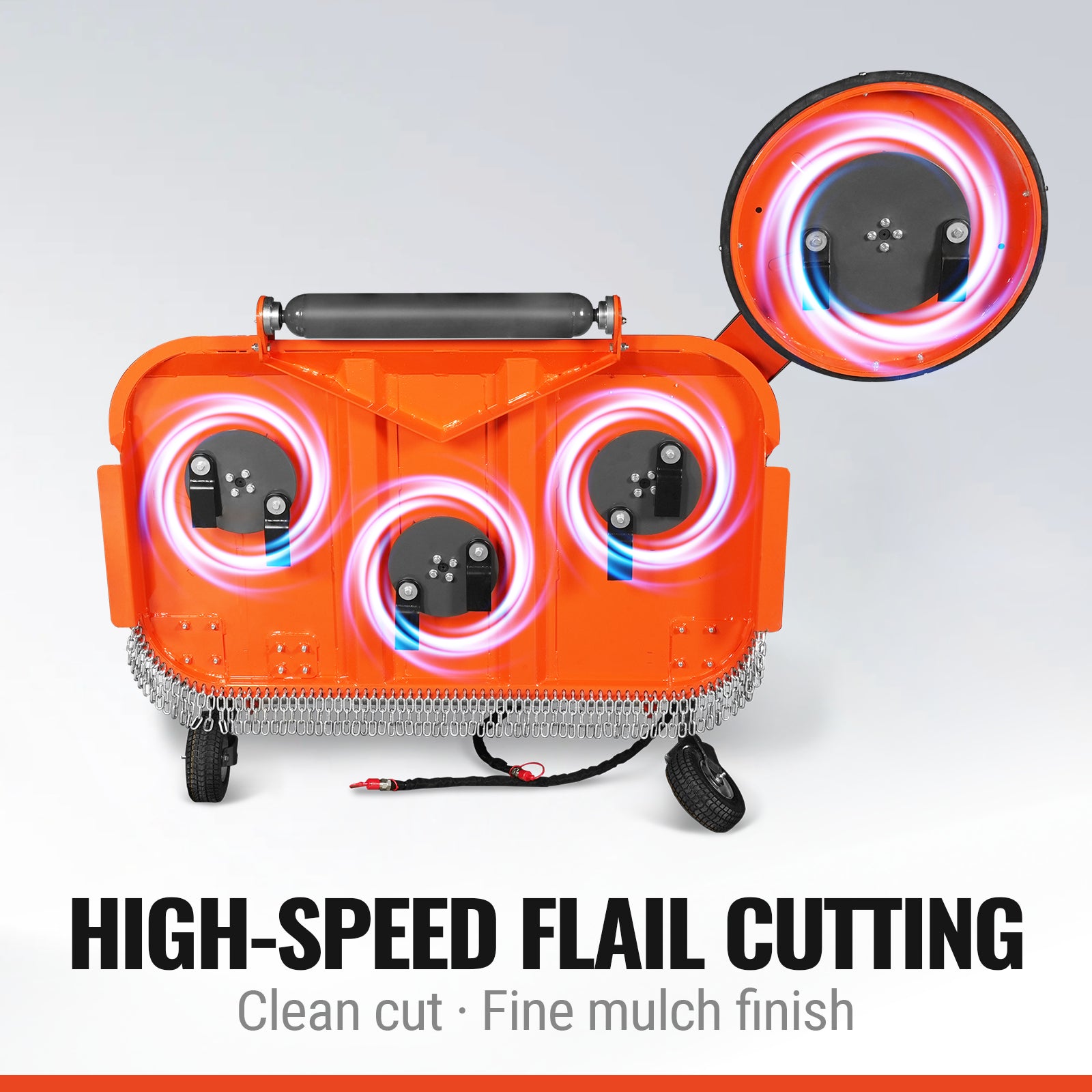 60 in Orchard Finish Mower, 3 Point Hitch Cat.1, Hydraulic Offset, PTO Shaft Included with Shear Bolt, 20–45 HP, FMS60