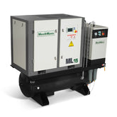 15HP Combined Rotary Screw Air Compressor with Dryer & 105-Gal ASME Tank | 45 CFM, 116 PSI, 230V 3-Phase – Industrial Grade
